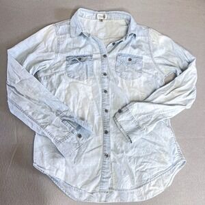 Chambray Button Down 100% Cotton Light Wash Western